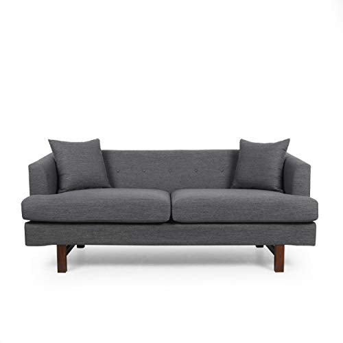 Christopher Knight Home Mableton 3 Seater Sofa, Charcoal + Espresso