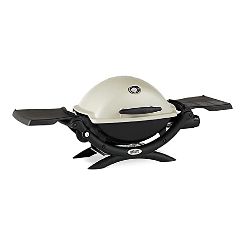 Weber Q 2200 Gas Grill - LP Gas (Titanium) with Adapter Hose Bundle (2 Items)