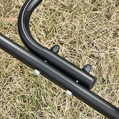 Outsunny 3-Seater Porch Swing Chair Outdoor Patio Bench for Deck with Adjustable Canopy, Padded Sling Fabric Seat