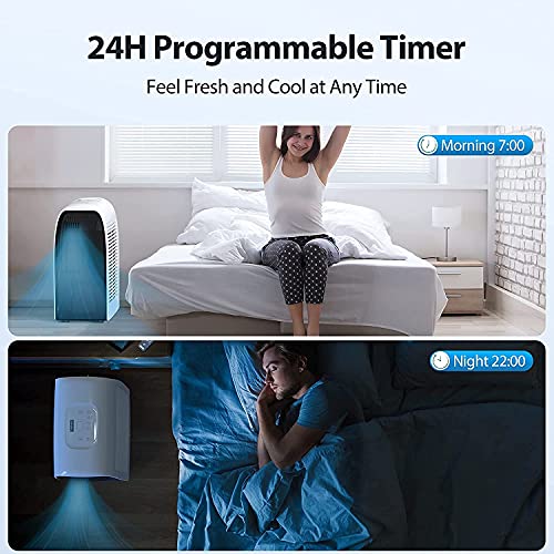 Portable Air Conditioner-2021 8000BTU AC Unit Dehumidifier Cooling up to 350 Sq.Ft, with LED Touch Panel Remote Control Washable Filter Universal Wheel Window Kit for Room Home Office
