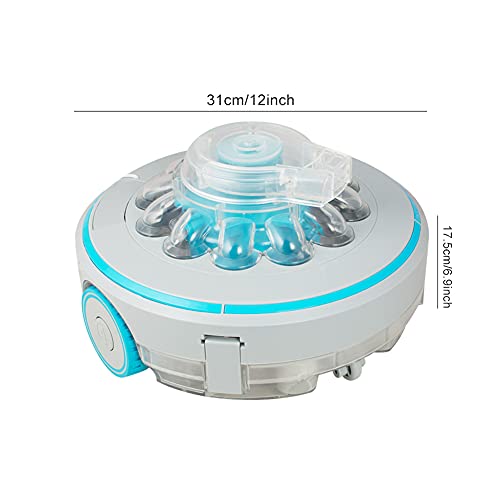Cordless Robotic Pool Cleaner, Powerful Automatic Pool Cleaner, Rechargeable, Lightweight, 60 Mins Run Time, Ideal for In-ground/Above Ground Pools Up to 430+Sq Ft