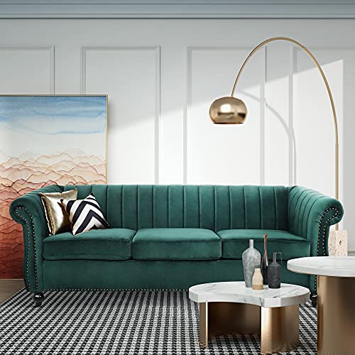 Sofa Set for Living Room 3 Sofa Couch Seater Home Theater Seating Reclining Couch Sofa Upholstered Accent Arm Sofa for for Bedroom, Office, Apartment,Living Room (Drak Green)