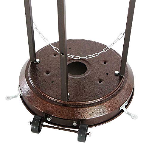 SunnyHome Essential Portable Propane Patio Heater 46000BTU Outdoor Floor Standing Portable Patio Gas Heater with Wheels (46000)