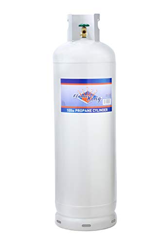 Flame King YSN-100 YSN100 100 Pound Steel Propane Tank Cylinder with 10% POL Valve and Collar, White
