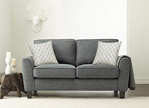 Serta Astoria Upholstered Sofas Flare Arm Fabric Living Room Couch with Spring and Foam-Filled Seat Cushions, Ships in One Box, 61