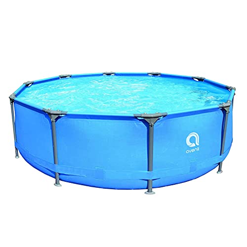 Outraveler Steel Super Max Round Outdoor Above Ground Swimming Pool with Filter Pump 12ftx30in (Blue)