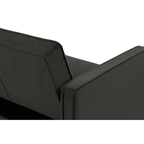 DHP Pin Velvet Convertible Sleeper Sofa in Gray