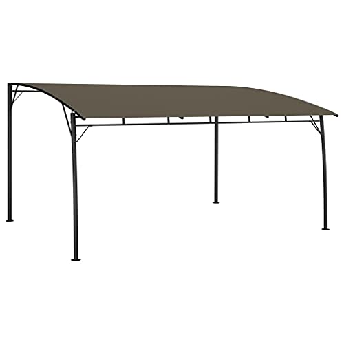 vidaXL Garden Sunshade Awning Canopy Pavilion Gazebo Marquee Outdoor Patio Terrace Partytent Gathering Barbecue Picnic Camping 13.1' Taupe