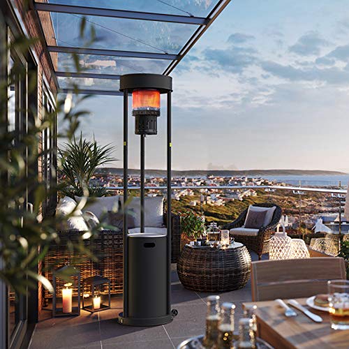55,000 BTUs Outdoor Heaters for Patio Propane, Terra Hiker Outdoor Patio Heaters with Wheels, Stainless Steel Propane Space Heaters, Garden Gas Heaters with Safety Ignition System, 15-Minute Assembly