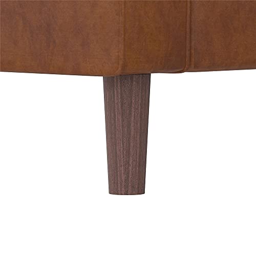 DHP Brynn 3 Seater Sofa, Camel Faux Leather