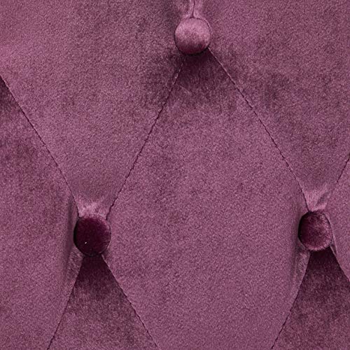 Leona Modern Glam Tufted Velvet Wingback Loveseat, Raisin and Dark Brown