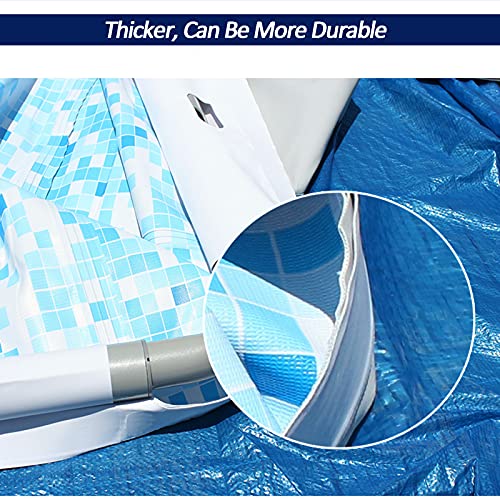 102.3x63x25.6 inch Above Ground Rectangular Steel Frame Swimming Pool for Outdoor Backyard, Rectangulars Above Ground Swimming Pools - Blue