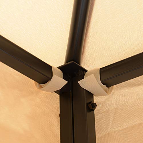 Outsunny 10' x 10’ Steel Outdoor Patio Gazebo Canopy with Privacy Mesh Curtains, Weather-Resistant Roof, & Storage Trays