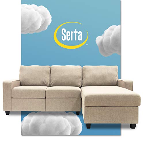 Serta Palisades Reclining Sectional with Right Storage Chaise - Beige