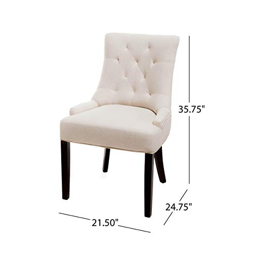 Christopher Knight Home Hayden Tufted Fabric Dining / Accent Chairs, 2-Pcs Set, Beige