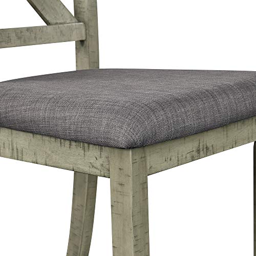 Harper & Bright Designs 6 Piece Rustic Style Dining Table Set Wood Kitchen Table Set with Table, Bench and 4 Chairs, Gray