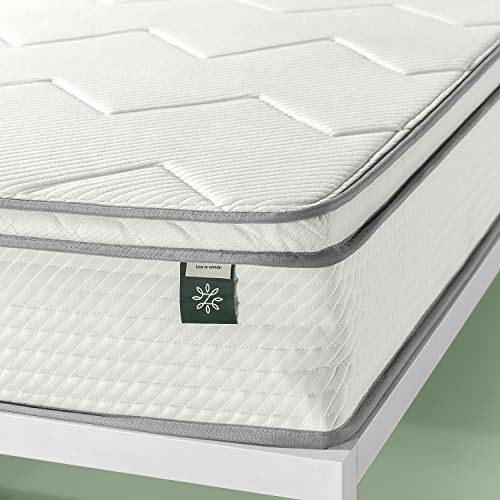 Zinus 10in Charcoal Euro Top Bonnel Spring Mattress, Twin