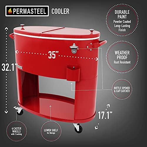 Permasteel PS-A207-RD Patio Cooler, Red