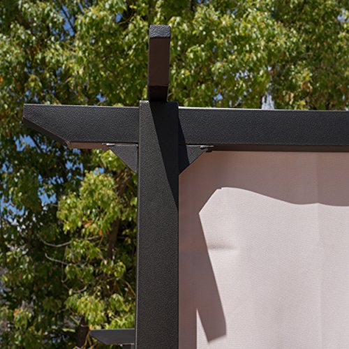 Christopher Knight Home 304383 Dione Outdoor Steel Framed 10' Gazebo, Grey/Brown