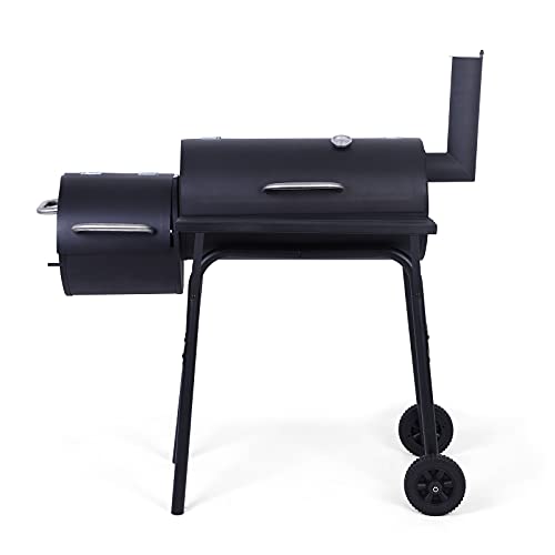 WANWOOT BBQ Charcoal Grill with Cover Offset Smoker Wheels and Temperature, Barbecue Grill Stainless Steel for Labor Day Large Event Gathering Outdoor Camping Picnics Patio and Backyard Cooking