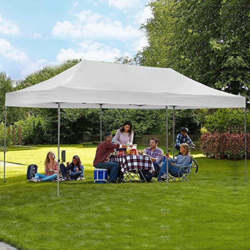 HYD-Parts Outdoor Patio 10x20 Ft Pop up Canopy Tent Gazebo for Beach Party Wedding (10x20 Ft, White)