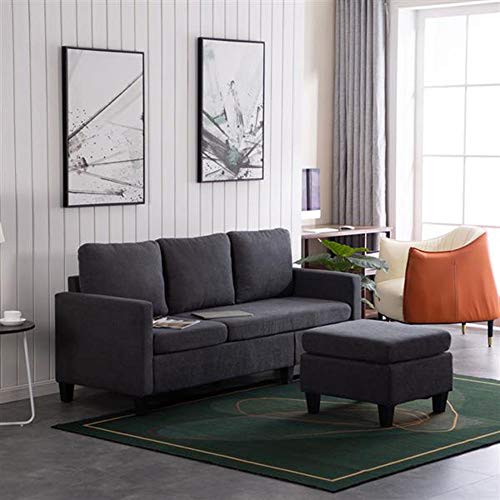 JDBDYA Sofa Sectional Sofa Futon Sofa for Living Room Couches and Sofas Modern Sofa Furniture Set Sofa Set Fabric Sofa Corner Sofa Upholstered Contemporary for Living Room, Bedroom, Dark Grey