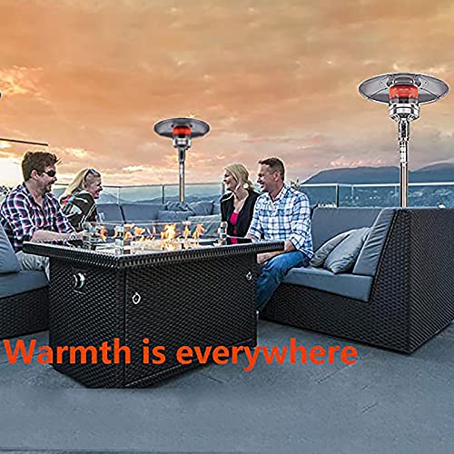 Natural Gas Patio Heater Adjustable Height, Between 150-200cm(55-78in)，Includes 12-Foot-Long Natural Gas Hose，Passed CE, CSA Certification, Quality is Guaranteed