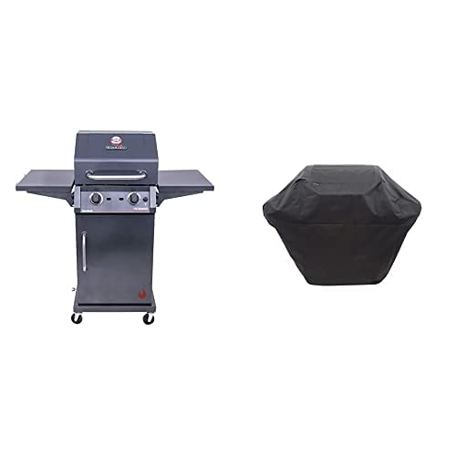 Char-Broil 463655621 Performance TRU-Infrared 2-Burner Cabinet Style Liquid Propane Gas Grill, Metallic Gray & 2 Burner Medium Ripstop Grill Cover