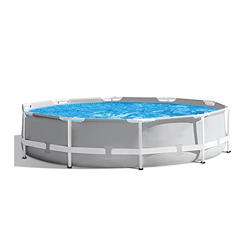 Yuansr 10ft X 30in Prism Frame,Round Frame Swimming Pool Metal Frame Pool Above Ground Pool Pond Family Swimming Pool Metal Frame,Pool Set with Filter Pump (Color : Gray)