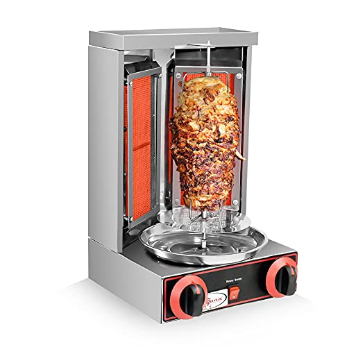 HOMIER Electric Shawarma Grill Machine Brazilian Grill Machine Vertical Rotating Rotisserie Oven Tacos Al Pastor Machine Chicken Turkish Barbecue Machine Electric Kebab Shawarma Gyros Machine 220V