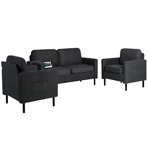 AILEEKISS 3 Piece Living Room Sofa Set 56