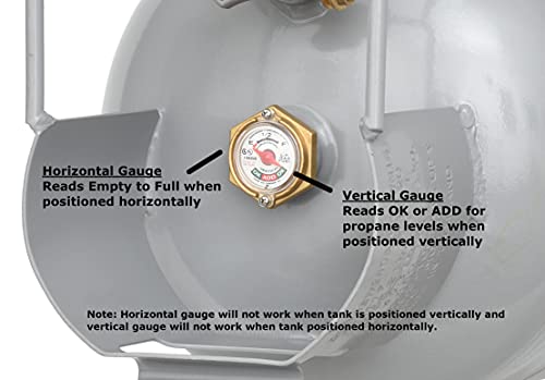 Flame King YSN40HOGa 40 LB Pound Horizontal & Vertical Propane Cylinder Type 1 OPD Valve, Gray