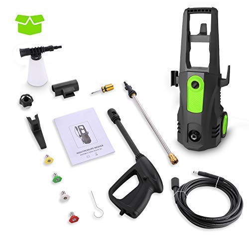 TEANDE 3500 PSI Electric Pressure Washer, High Pressure Washer, Professional Washer Cleaner Machine with 4 Interchangeable Nozzles,2.6 GPM,1800W(Green)