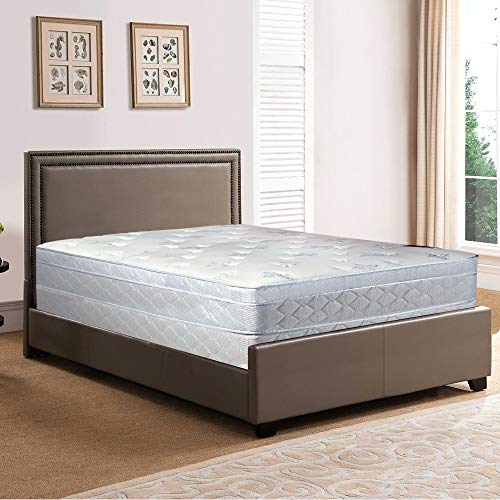 Nutan 11-Inch Medium plush Foam Encased Eurotop Pillowtop Innerspring Fully Assembled Mattress And 4-Inch Wood Box Spring/Foundation Set, Good For The Back,Queen