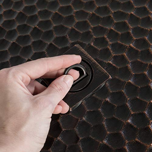 Fire Sense Weyland Rectangular Aluminum LPG Fire Pit Table | Hammered Antique Bronze Finish | 50,000 BTU Output | Uses 20 Pound Propane Tank | Fire Bowl Lid, Vinyl Weather Cover, and Clear Fire Glass