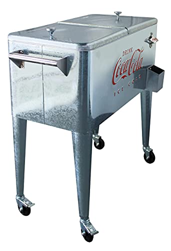 Leigh Country CP 98103 80 qt. ICE Cold Coca-Cola Cooler, Galvanized, Silver