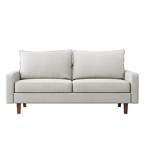 VASAGLE Comfortable Sofa, Couch with Solid Wood Frame and Breathable Linen Fabric, for Guest Room, Teenager's Room, and Small Apartment, 70.1 x 33.3 x 32.7 Inches, Beige
