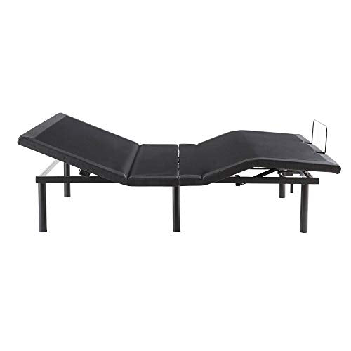 LUCID L600 Adjustable Bed Base Frame - With Massage Features - Bluetooth Compatible with Companion App - Head and Foot Incline - Under Bed Lighting - Dual USB Charging Stations - Twin XL