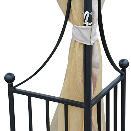 Outsunny 10' x 10' Steel Outdoor Garden Gazebo Canopy with Mesh Netting Walls & a Roof Resistant to UV Rays