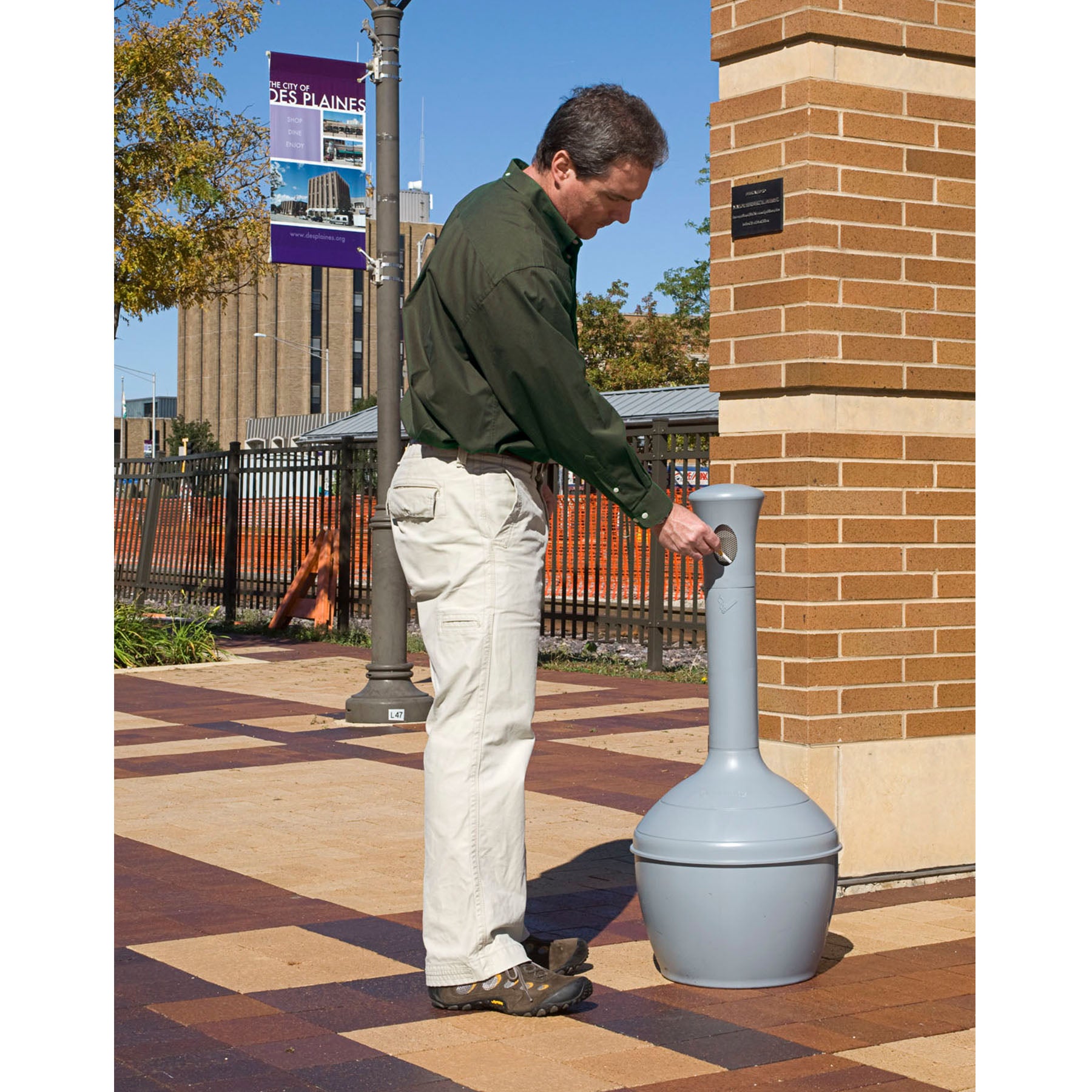 Justrite Elite™ Smoker’s Cease-Fire® Cigarette Butt Receptacle