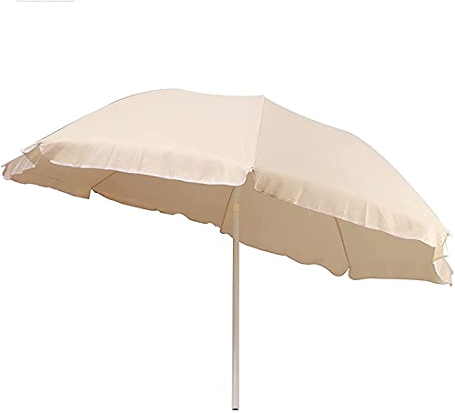 ンリアンに聞-花ラック Outside Umbrella for Patio Patio Umbrella Outdoor Parasol Shade Umbrella Adjustable Garden Beach Protection Ultraviolet-Proof(Color:Brige)
