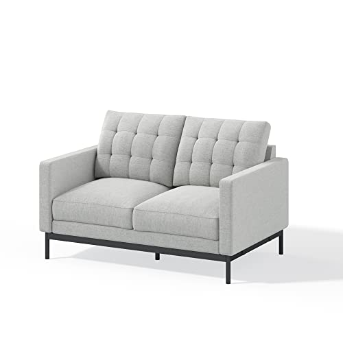 ZINUS Thompson Loveseat / Tufted Cushions / Green Tea Infused Foam Cushions / Tool-Free, Easy Assembly, Light Grey