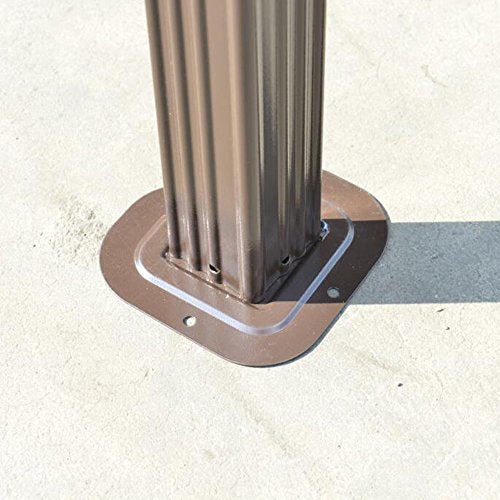 ALEKO GZBHR03 Aluminum Hardtop Gazebo with Removable Mesh Walls and Curtains - 10 x 10 Feet - Brown