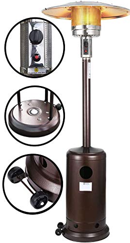 Gorilla Gadgets Patio Heater - Propane Outdoor Heater 48000BTU, Outdoor Patio Heater with Overheat Protection, with Wheels for Restaurants, Gardens and Commercial Use (Black)