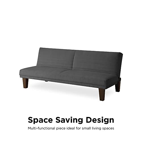 DHP Dillan Convertible Futon with Microfiber Upholstery, Grey