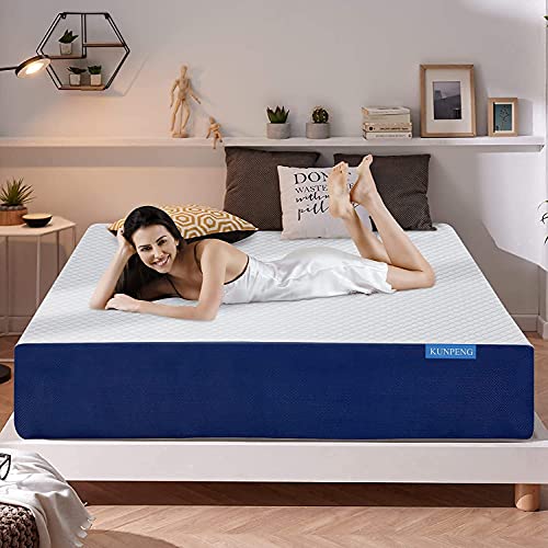 10 Inch Mattress King Size | Cooling Gel Memory Foam Mattress for Sleep | Mattress in a Box Medium Firm CertiPUR-US | Relieve Stress KUNPENG Bed