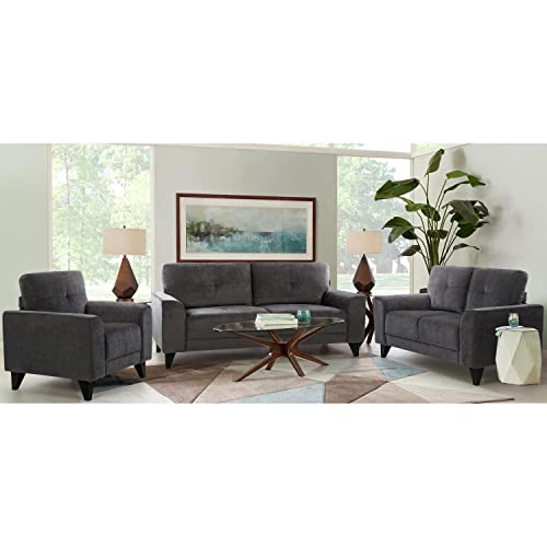 Picket House Furnishings Asher Loveseat in Charcoal