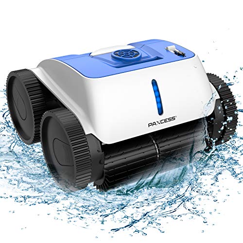 PAXCESS Cordless Robotic Pool Cleaner - Wall-Climbing Fuction with Smart Route Plan, Automatic Pool Vacuum, Max Surface Cleaning & Powerful Suction, MAX 90 mins, for 1614 sq ft in/Above Ground Pools