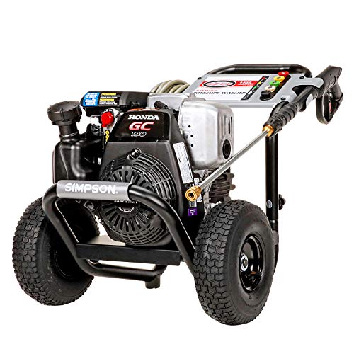 Simpson Cleaning MSH3125 MegaShot Gas Pressure Washer Powered by Honda GC190, 3200 PSI at 2.5 GPM, Black & Karcher 15-Inch Pressure Washer Surface Cleaner Attachment, 3200 PSI Rating