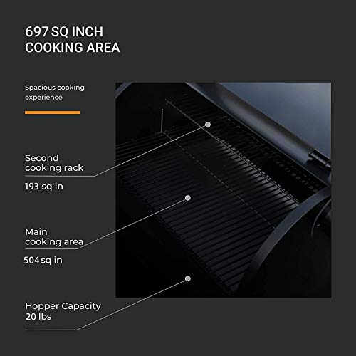 Z GRILLS ZPG-700E 2021 Upgrade Wood Pellet Grill & Smoker BBQ Grill Auto Temperature Control,700 sq in Cooking Area,Stainless & Black (Cover Included)